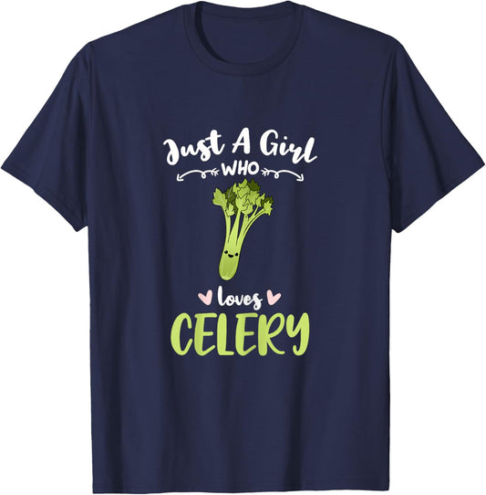 Just A Girl Who Loves Celery T-Shirt - T-Shirt | Navy