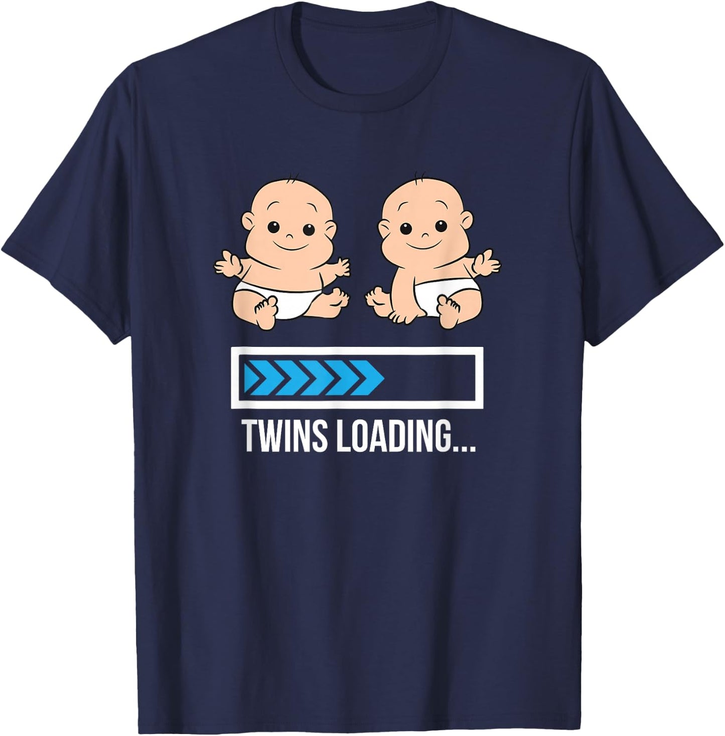 Mom Of Twin Pregnancy Twins Are Loading Pregnant With Twins T-Shirt - T-Shirt | Navy