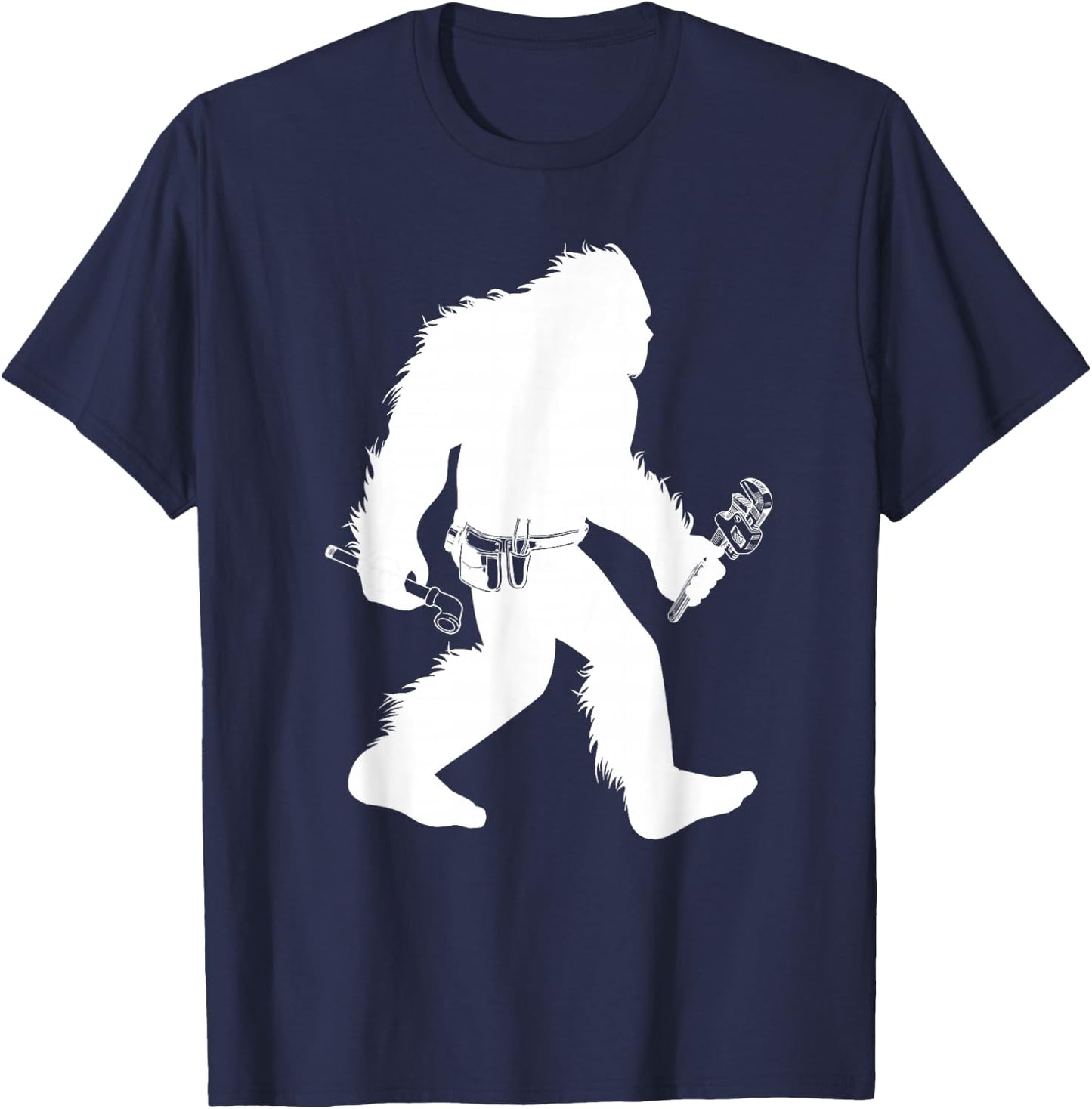 Bigfoot Pipefitter Cryptid Welder Sasquatch Steamfitter T-Shirt - T-Shirt | Navy