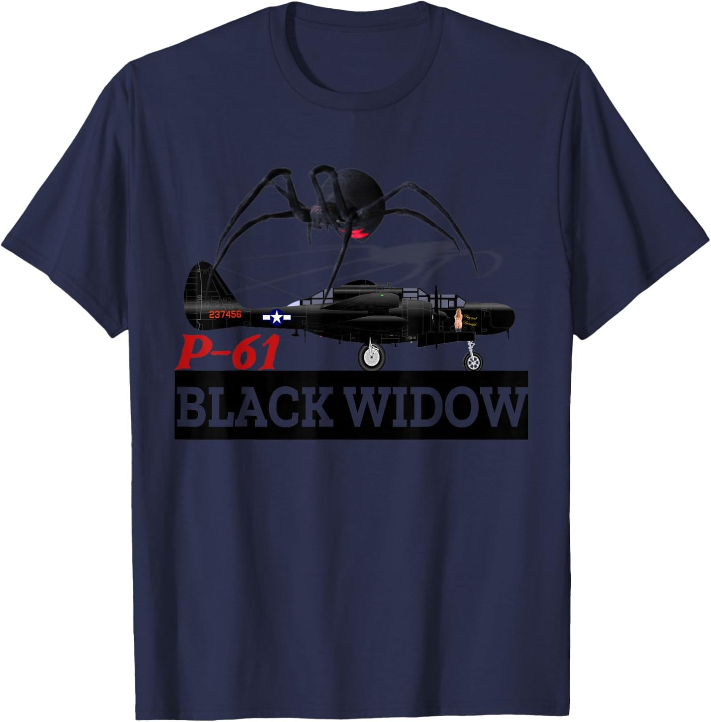 Great Aviation . P-61 Black Widow. Awesome ! T-Shirt - T-Shirt | Navy