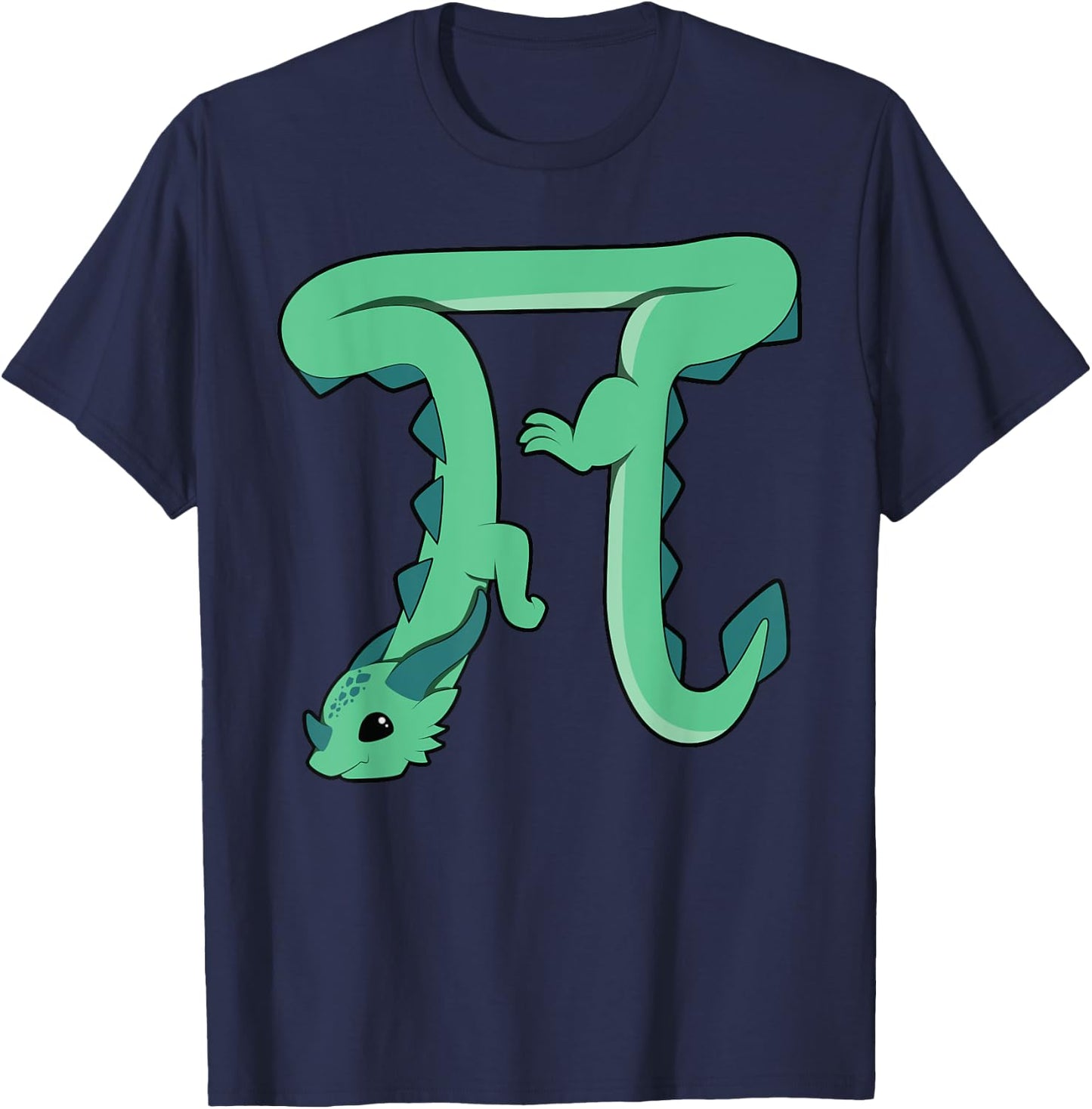 Dragon In The Shape Of Pi Math Teacher Women Girls Kids T-Shirt - T-Shirt | Navy