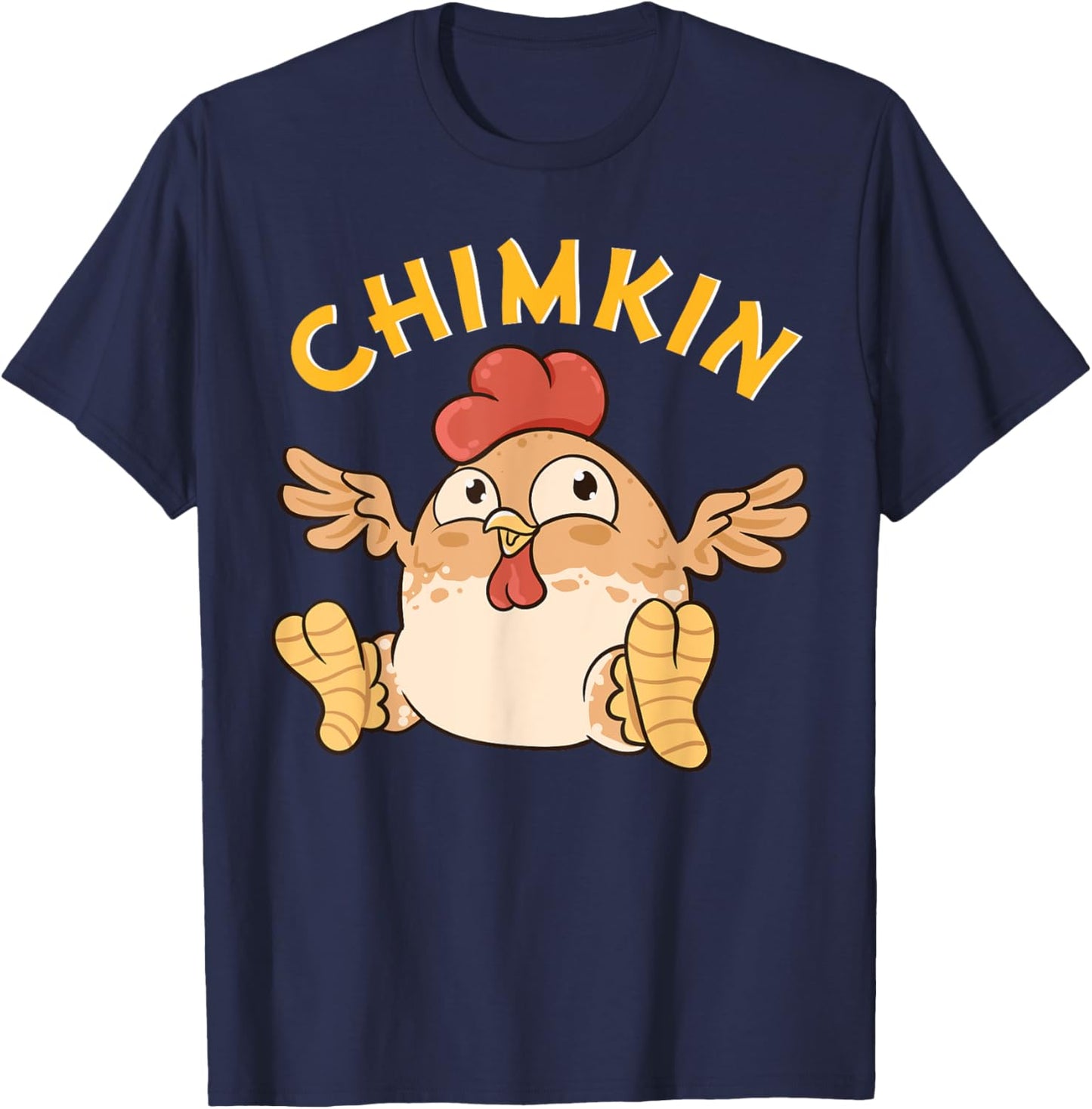 Chimkin | Funny Fat Derpy Chicken Meme Chicken Lover Farmer T-Shirt - T-Shirt | Navy