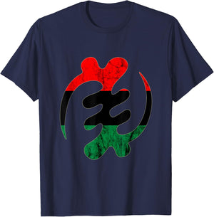 Gye Nyame Adinkra Pan-Africanism Pan African Adinkra T-Shirt - T-Shirt | Navy