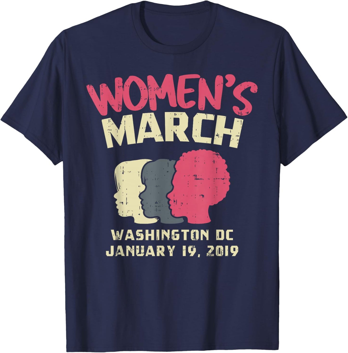 March Washington DC Shirt January 19 2019 Heads T-Shirt - T-Shirt | Navy