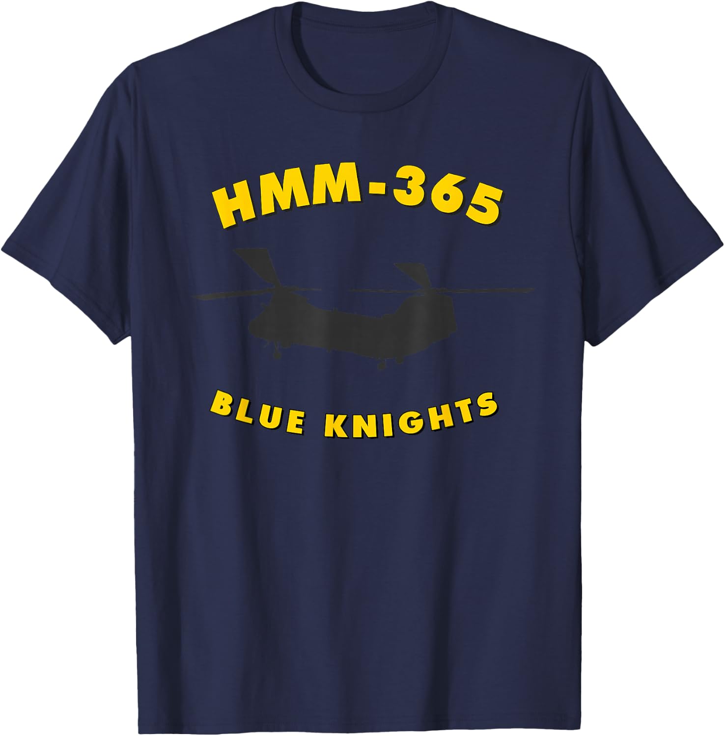 HMM-365 Helicopter Squadron CH-46 Sea Knight T-Shirt - T-Shirt | Navy