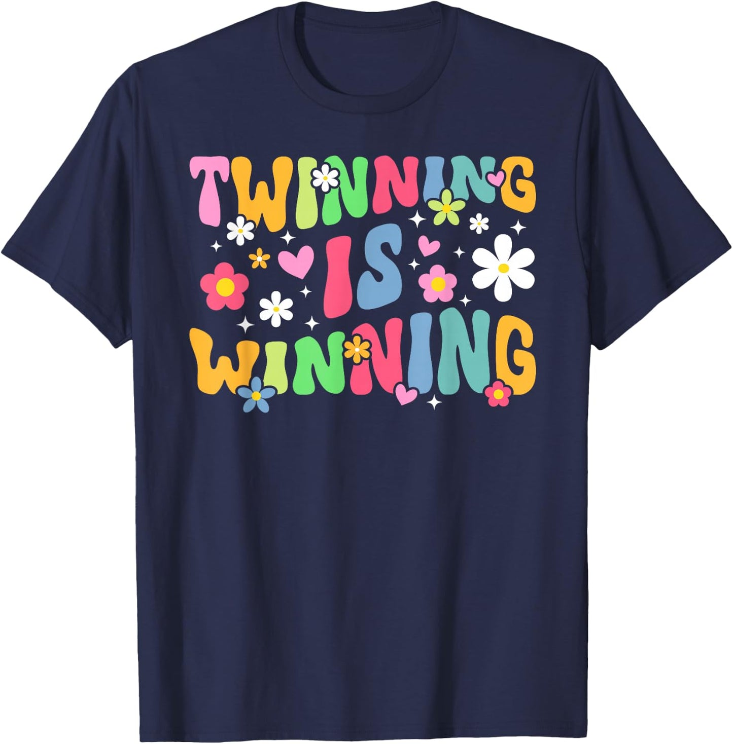 Twinning is Winning Twin Day Spirit Week Best Friend T-Shirt - T-Shirt | Navy