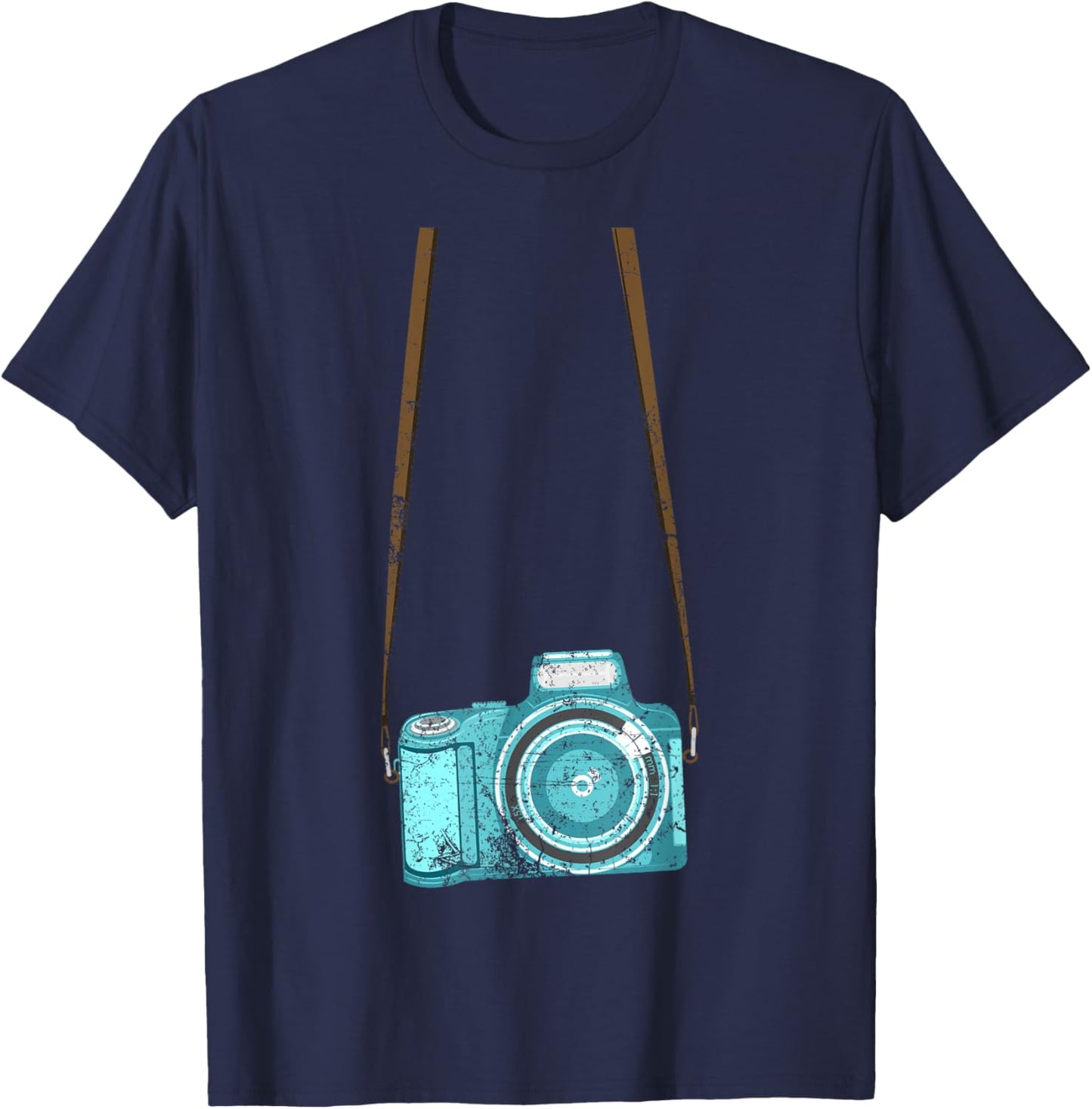 Funny Tourist Camera Gift Men Women Cool Photography Costume T-Shirt - T-Shirt | Navy