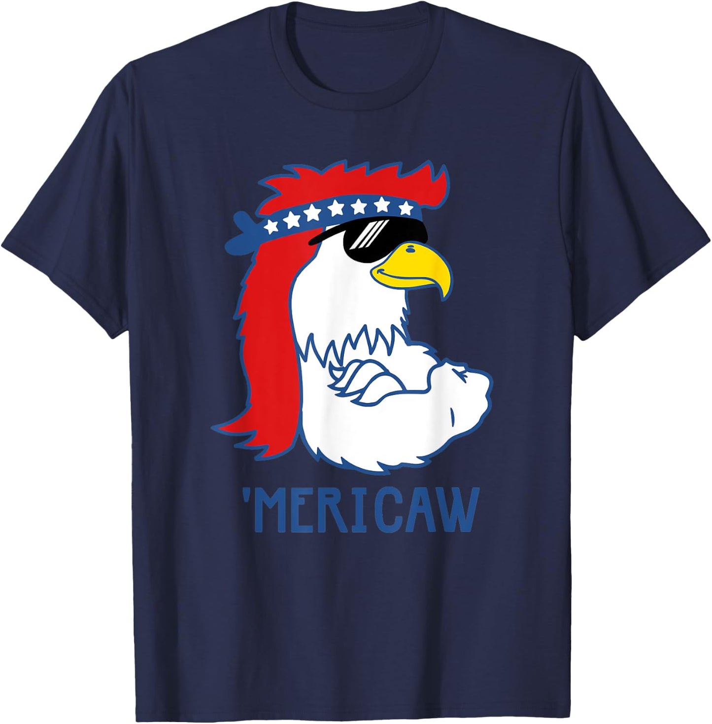 Trendy 'Mericaw Cool Muscle Eagle T-Shirt - T-Shirt | Navy