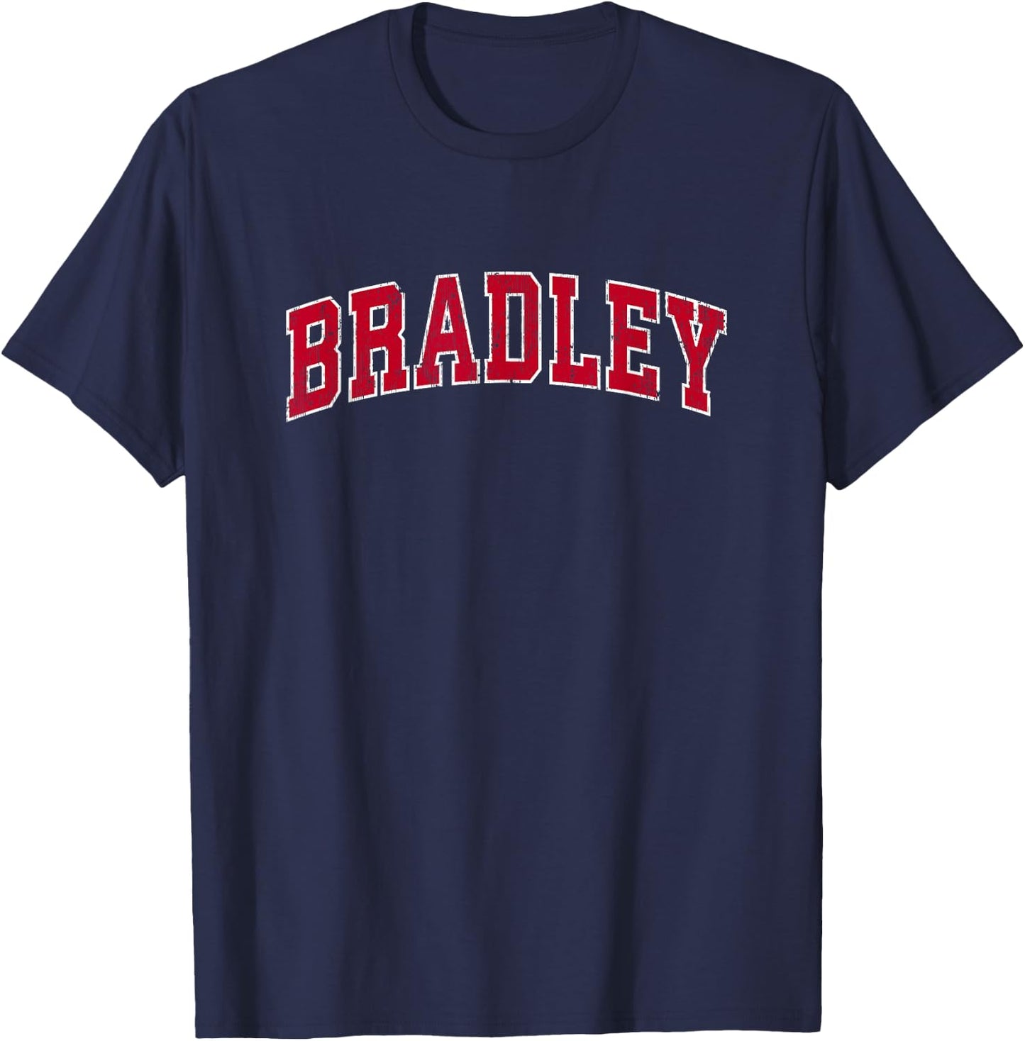 Bradley Illinois IL Vintage Sports Design Red Design T-Shirt - T-Shirt | Navy