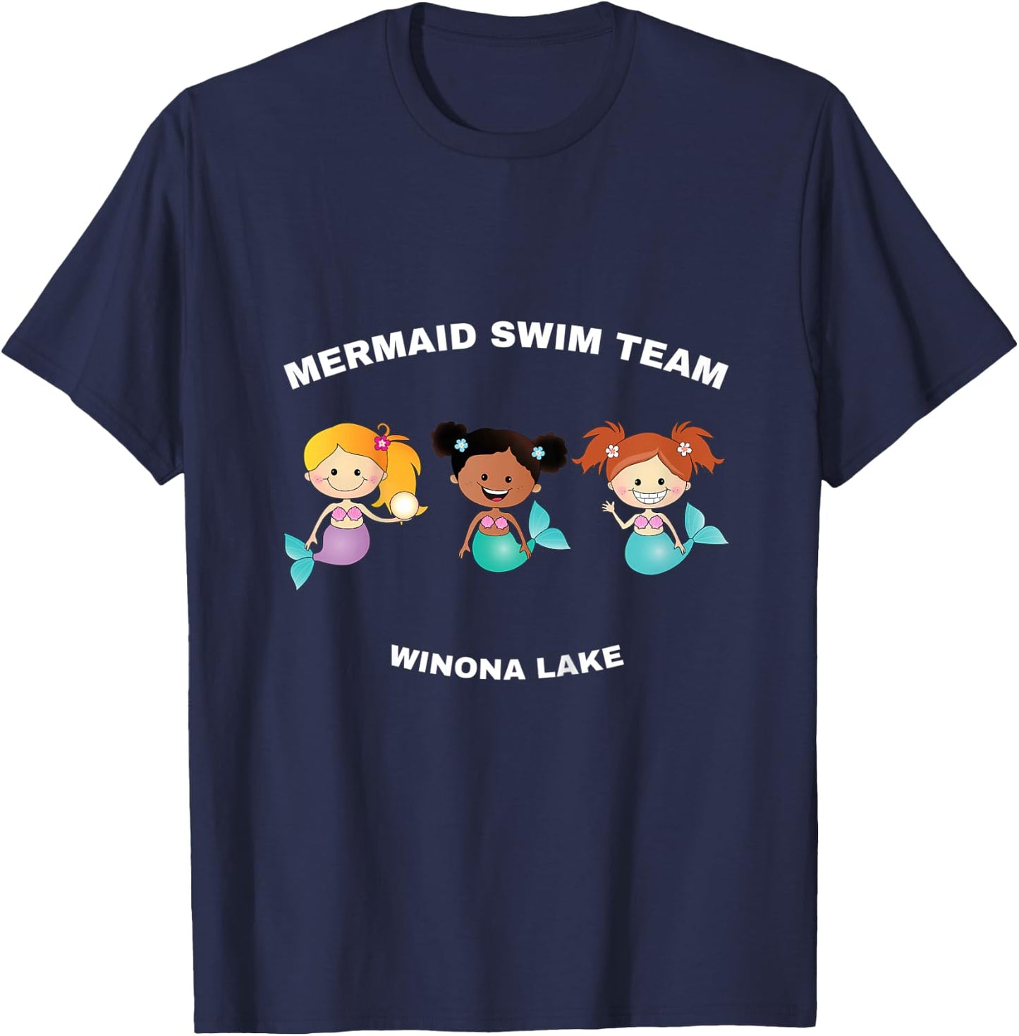 Kids Winona Lake, Indiana - Mermaid Swim Team Cute T-Shirt - T-Shirt | Navy