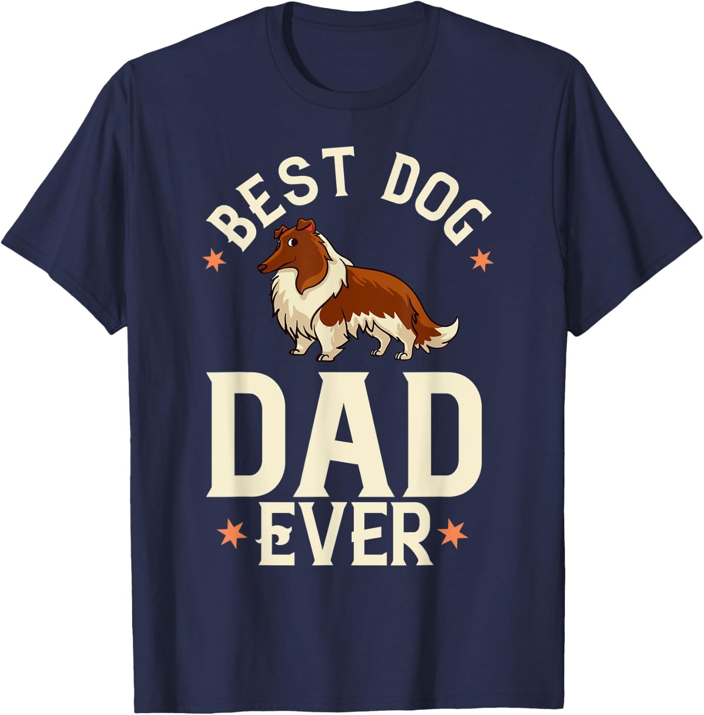 Rough Collie Dog Puppies Owner Lover T-Shirt - T-Shirt | Navy