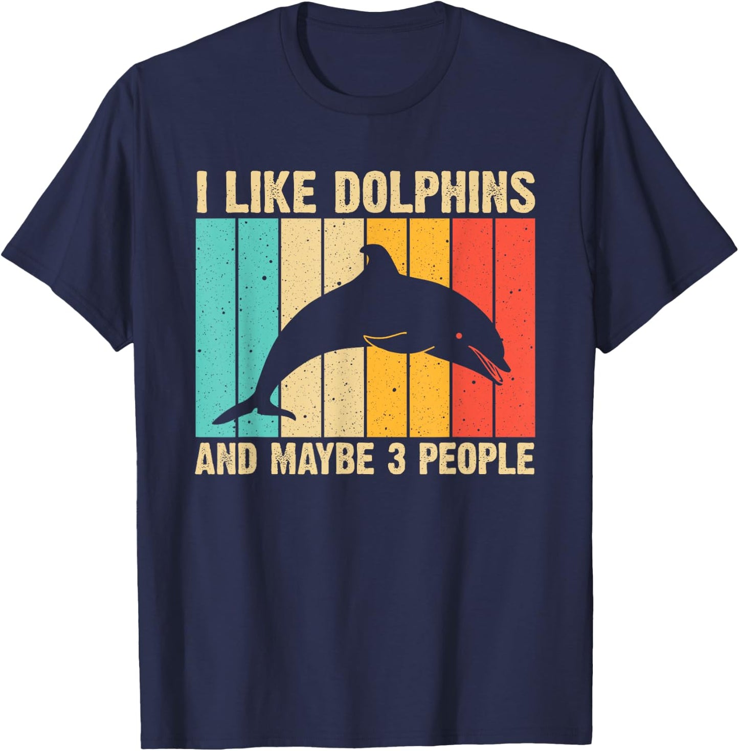 Funny Dolphin Design Women Dolphin Lover Beluga Fish T-Shirt - T-Shirt | Navy
