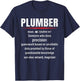 Funny Plumber Definition Graphic & More -Adults, -Kids Black Short Sleeve Small Classic Fit Plumber-Themed T-Shirt - T-Shirt | Navy