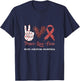 Brain Aneurysm Awareness Peace Love Cure Leopard T-Shirt - T-Shirt | Navy