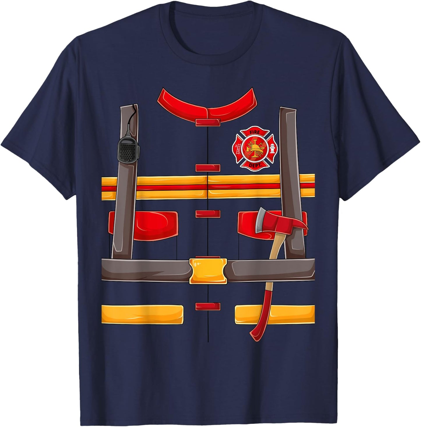 Firefighter Fireman Halloween Costume for Boys kids men DIY T-Shirt - T-Shirt | Navy