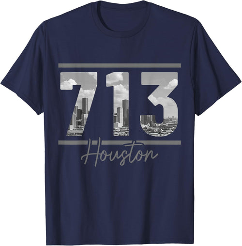 Houston 713 Area Code Skyline Texas Pride Vintage