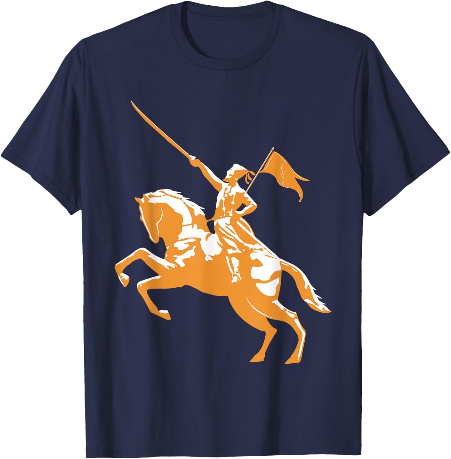 Shivaji Maharaj Statue India Sivaji Art Marathi King T-Shirt - T-Shirt | Navy