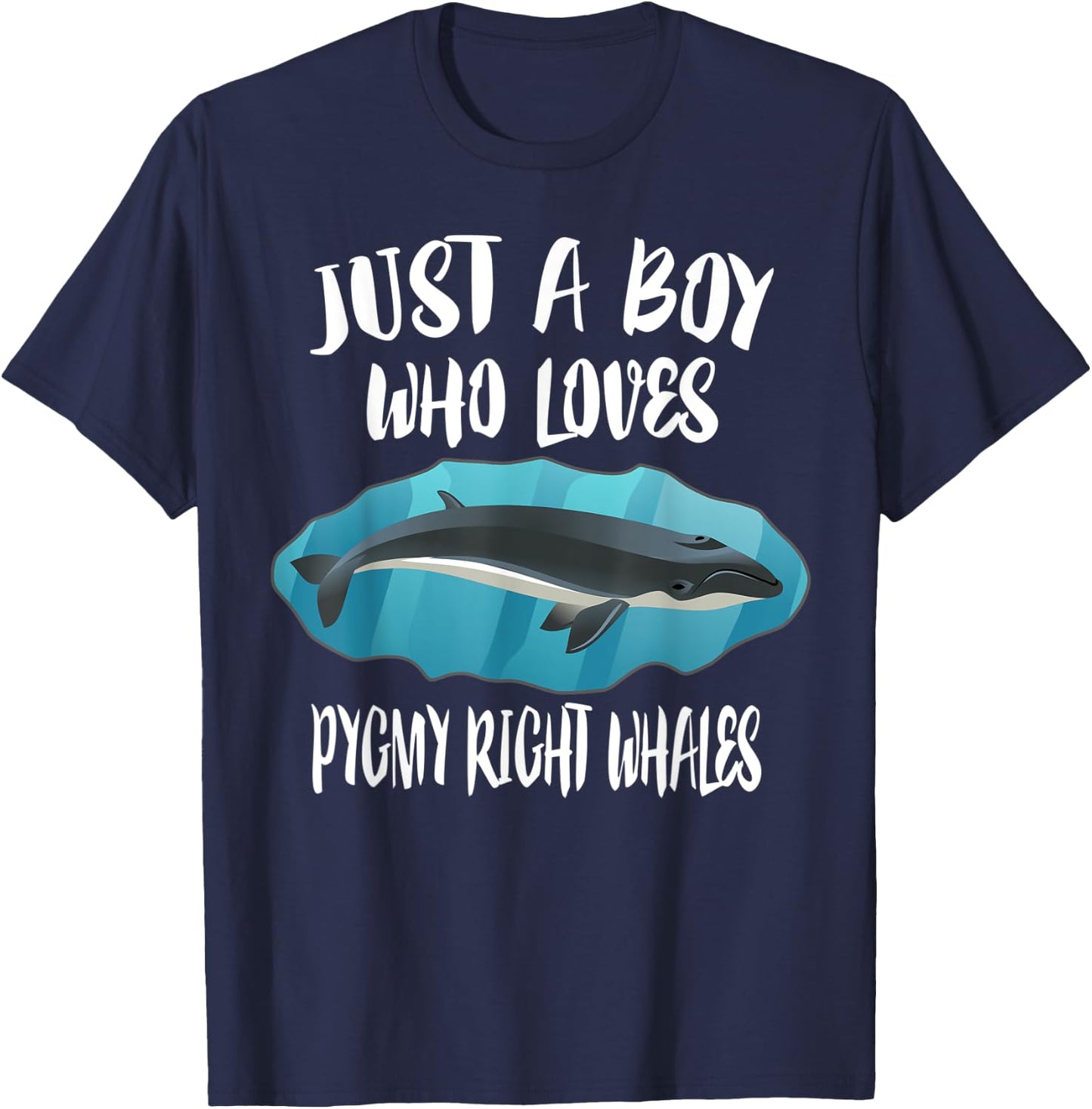 Just A Boy Who Loves Pygmy Right Whales T-Shirt - T-Shirt | Navy