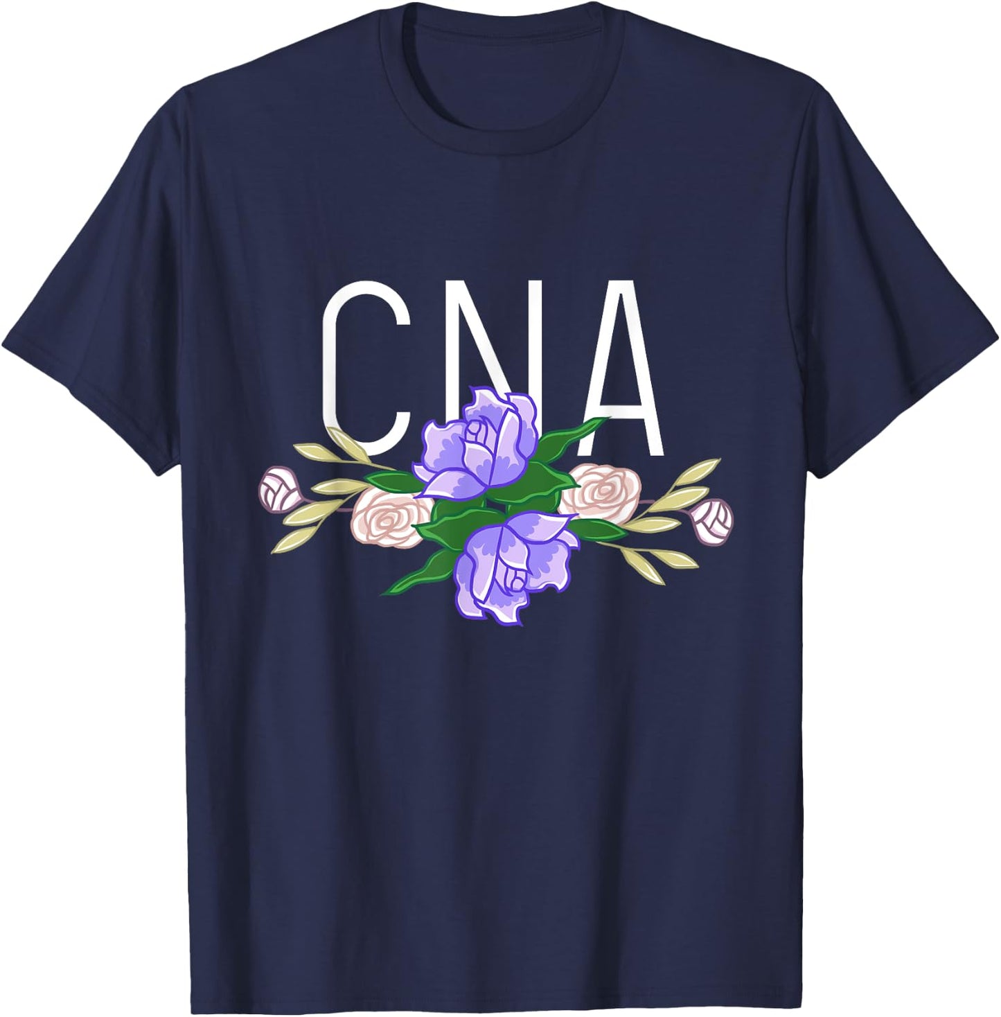 CNA Floral Bar Certified Nursing Assistant Nurse Aide Gift T-Shirt - T-Shirt | Navy