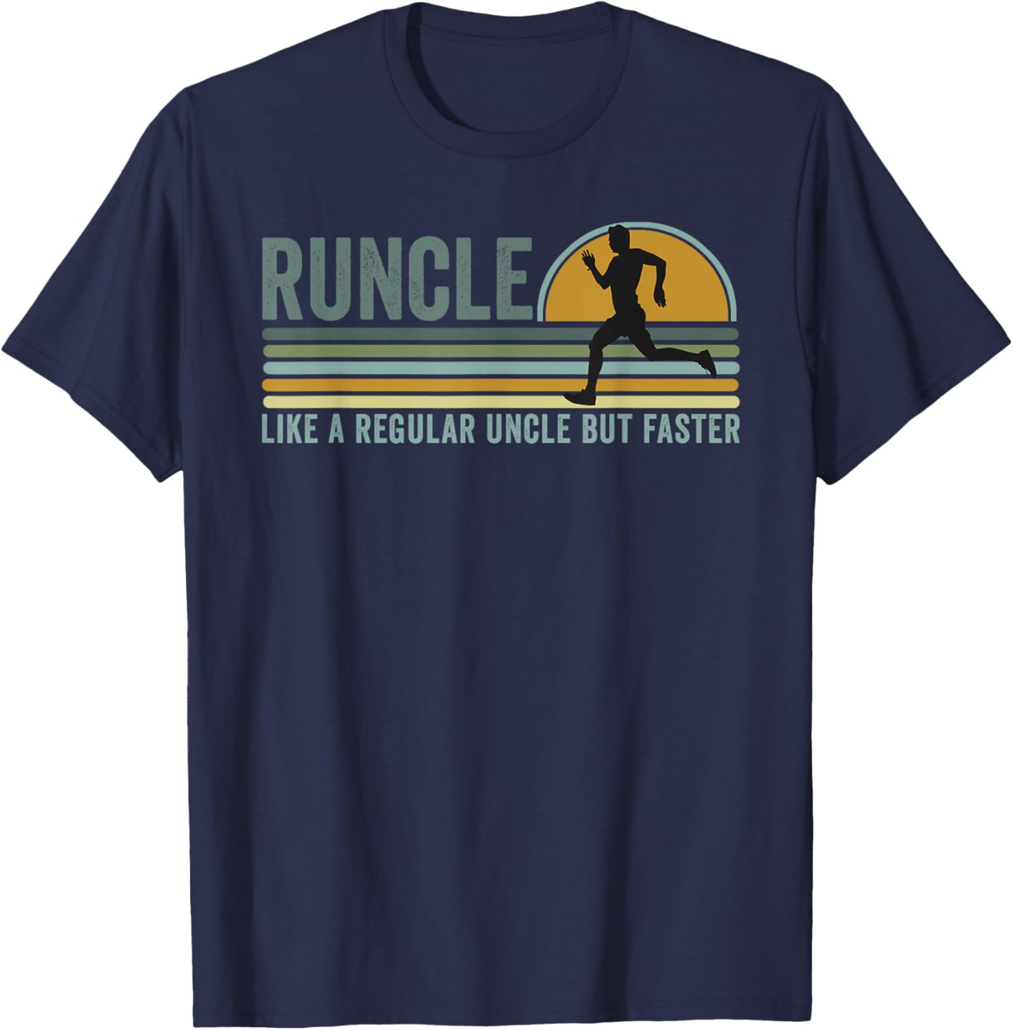 Runcle Funny Running Uncle Meme Fast Runner Racer Racing Man T-Shirt - T-Shirt | Navy