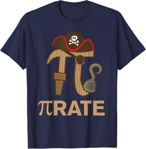 Pirate - Funny Math Geek 3.14 Hat Hook Pi Day March 14 Pun T-Shirt - T-Shirt | Navy