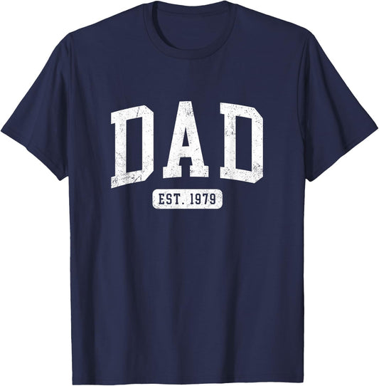 Dad Est 1979 Fathers Day Idea for Daddy T-Shirt - T-Shirt | Navy
