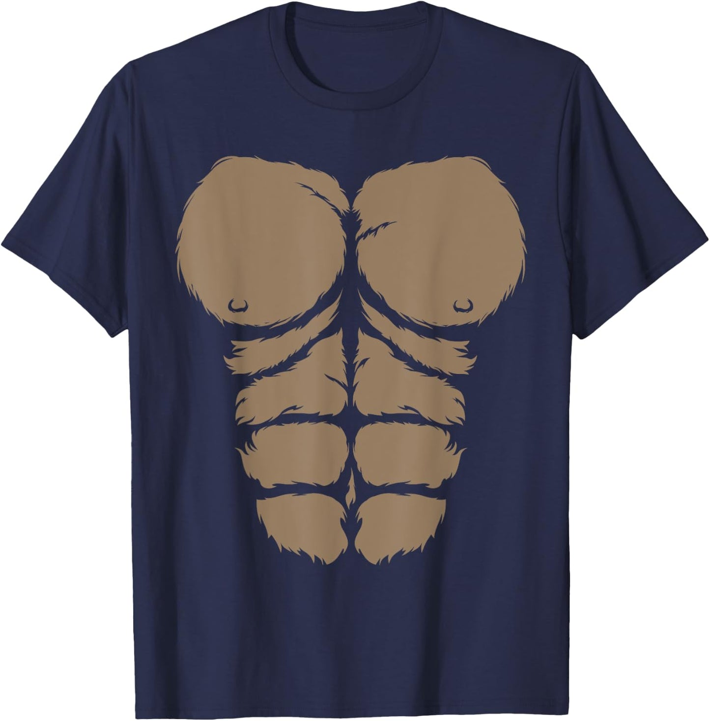 Halloween Gorilla Chest Costume Cute Monkey Muscles Abs T-Shirt - T-Shirt | Navy