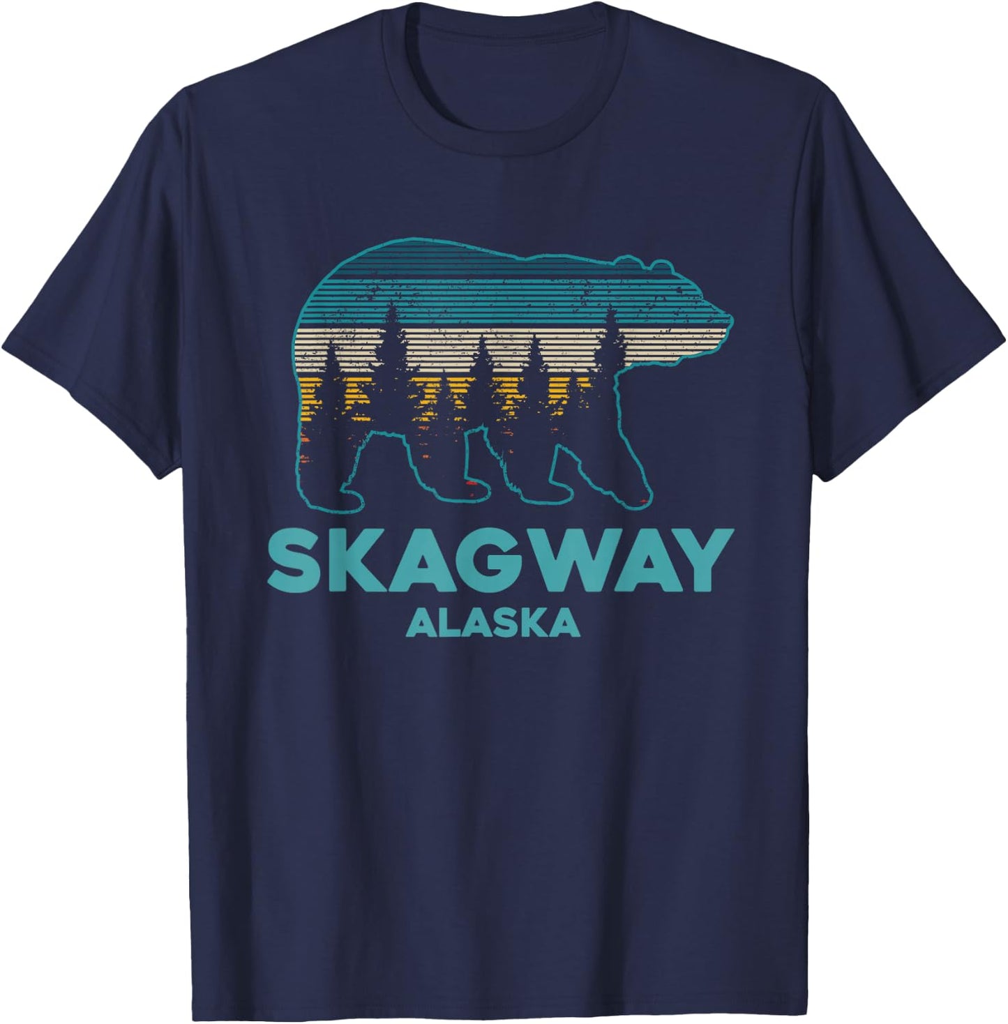 Skagway Alaska Grizzly Bear Souvenir T-Shirt - T-Shirt | Navy