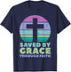Cross Saved By Grace God Jesus Christian Men Women Kids T-Shirt - T-Shirt | Navy