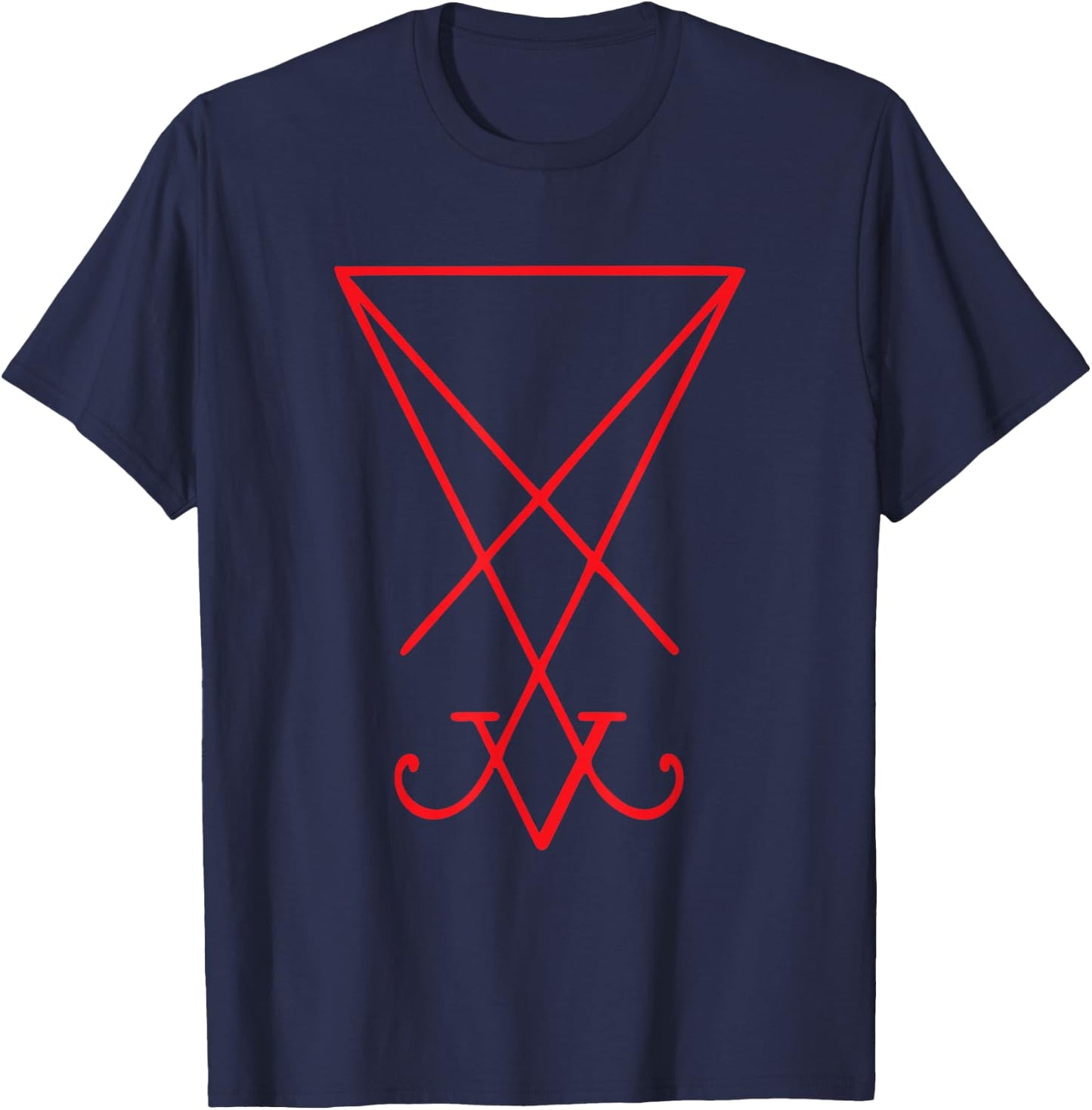 Red Sigil of Lucifer Witchcraft Magick Satan Occult Symbol T-Shirt - T-Shirt | Navy