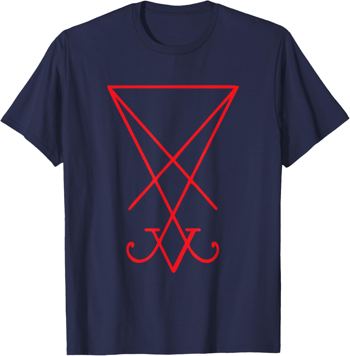 Red Sigil of Lucifer Witchcraft Magick Satan Occult Symbol T-Shirt - T-Shirt | Navy