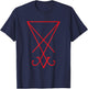 Red Sigil of Lucifer Witchcraft Magick Satan Occult Symbol T-Shirt - T-Shirt | Navy