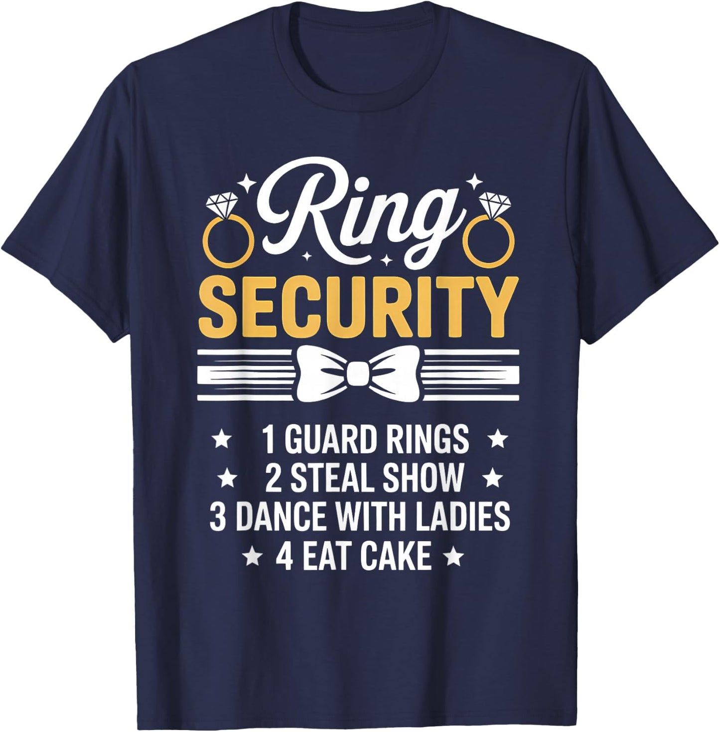 Ring Security Wedding Party Funny Ring Bearer T-Shirt - T-Shirt | Navy