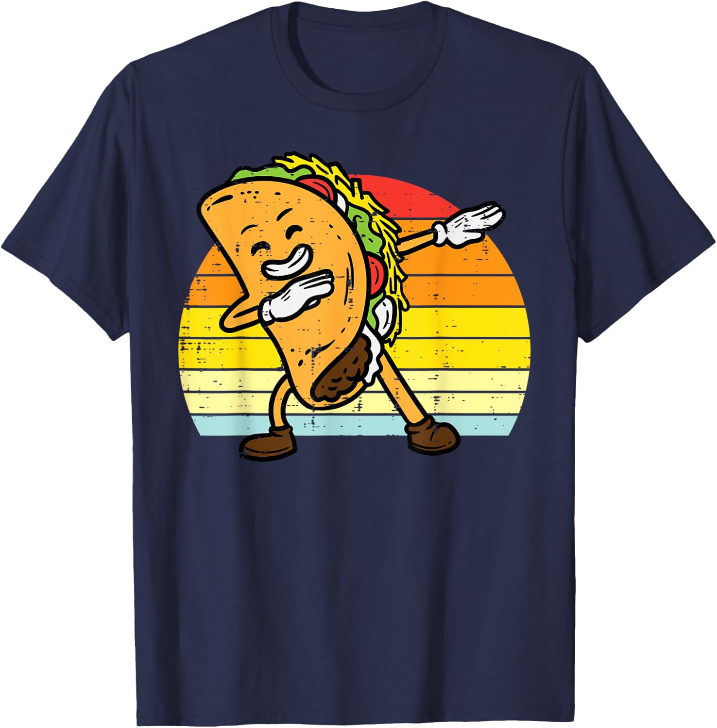 Dabbing Taco Dab Retro Cinco De Mayo Men Boys Youth Kids T-Shirt - T-Shirt | Navy