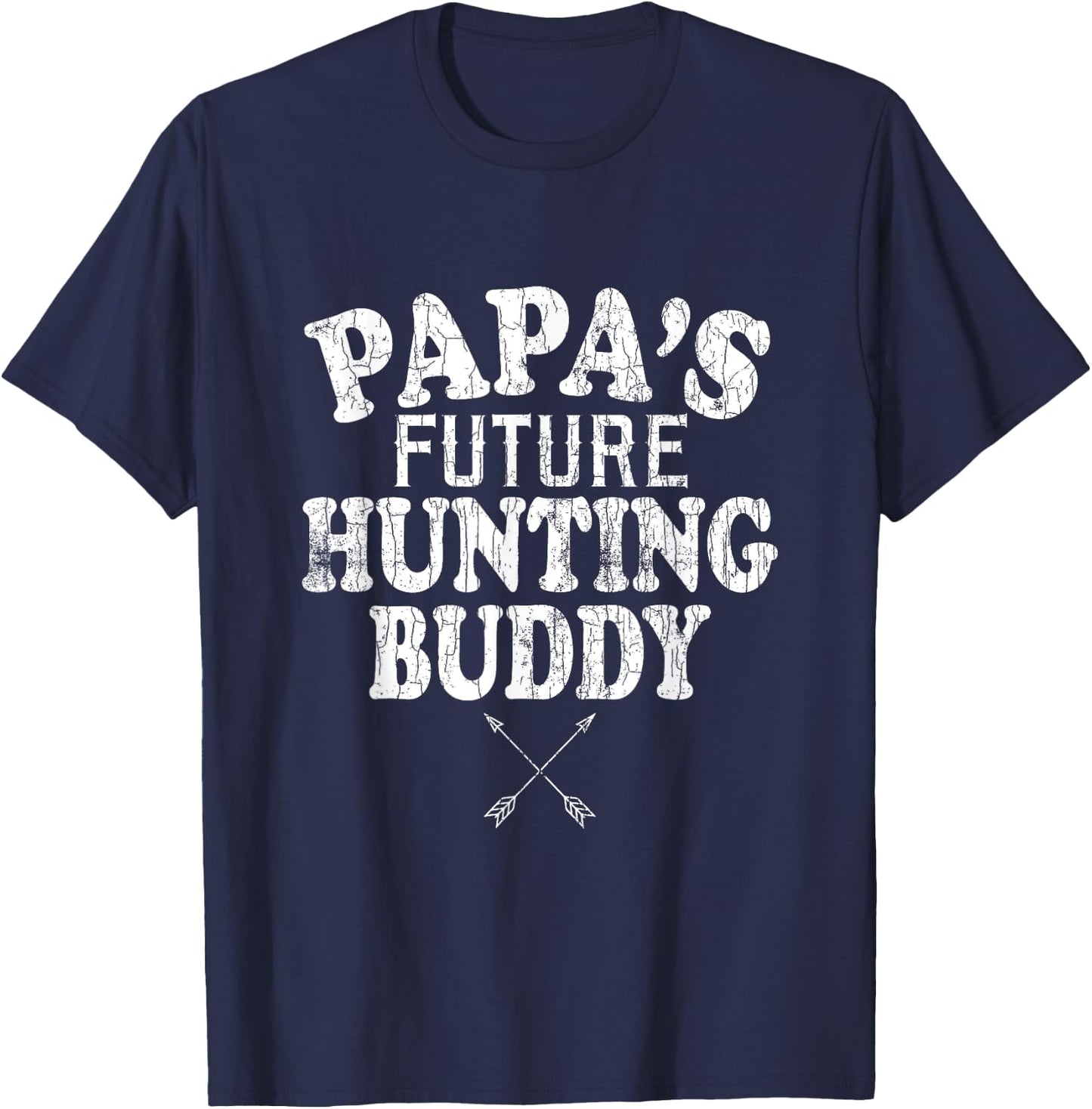 Papa's Future Hunting Buddy Funny Hunter Hunt Lover Graphic T-Shirt - T-Shirt | Navy