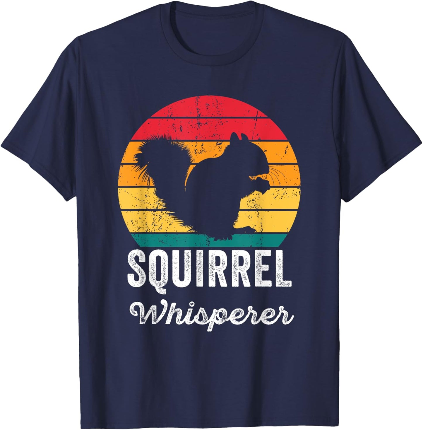 Squirrel Whisperer Vintage Squirrel Lover Men Women Kids Fun T-Shirt - T-Shirt | Navy