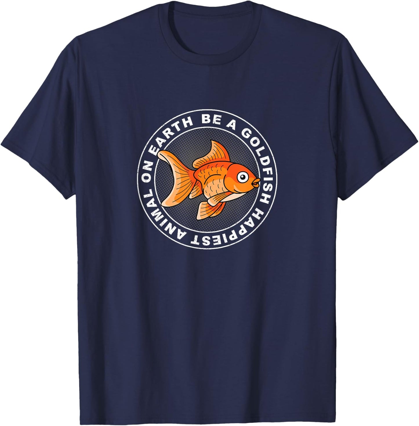 Be a Goldfish Design Goldfish Lover - Black Adults Small T-Shirt - T-Shirt | Navy