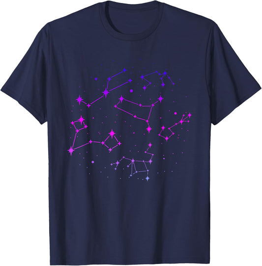 Space Universe Stars Space Constellation Astronomy T-Shirt - T-Shirt | Navy