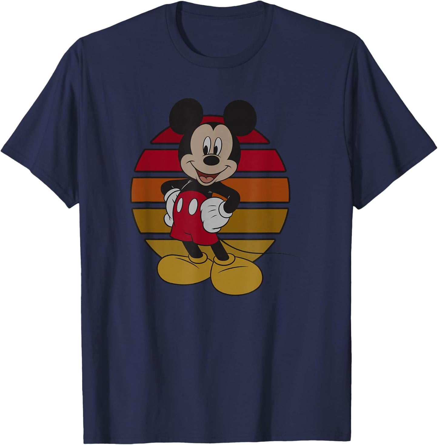 Disney Mickey Classic Mickey Split Sunset Poster T-Shirt - T-Shirt | Navy