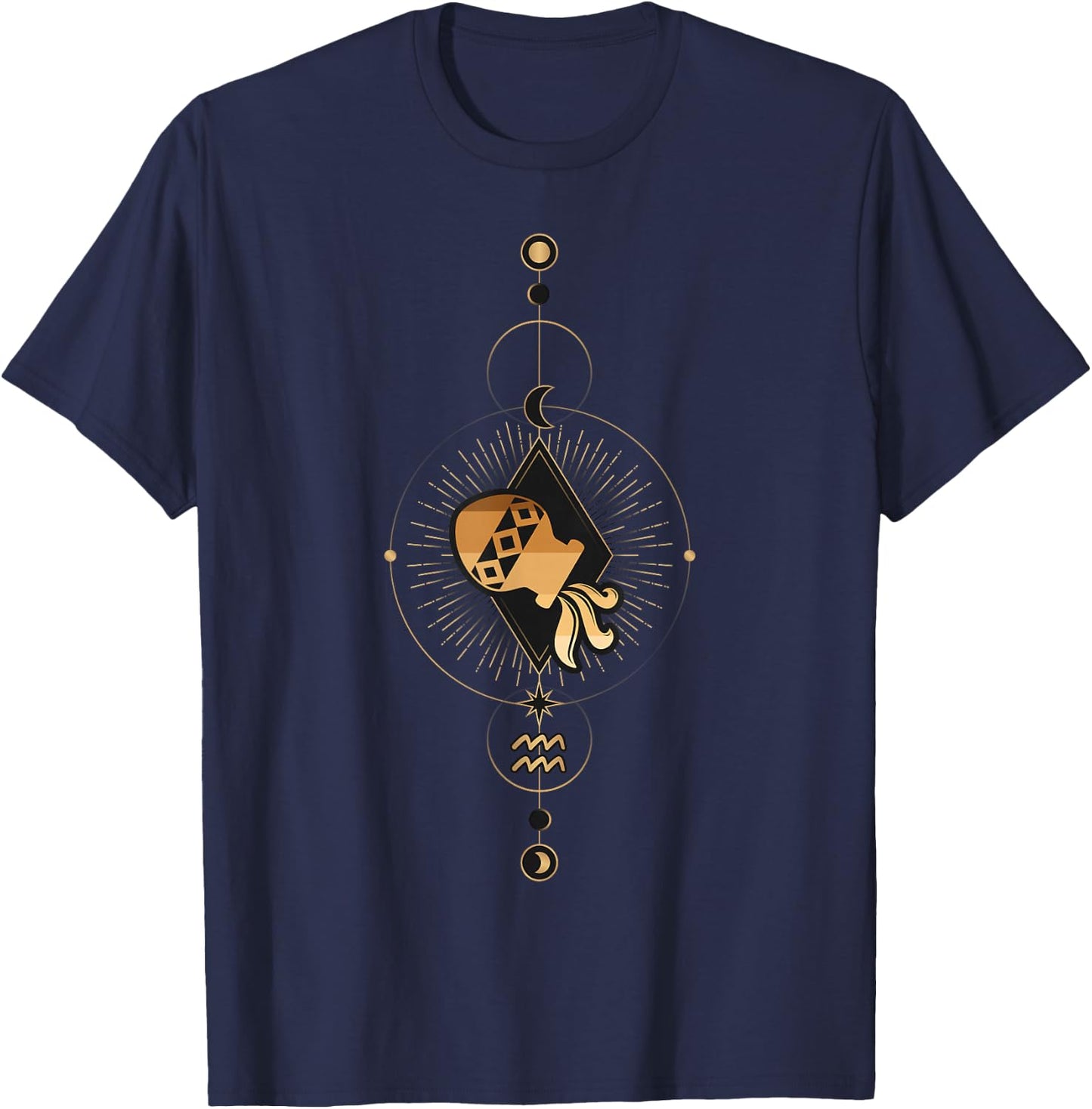 Aquarius Zodiac Sign Black History Month BLM Horoscope T-Shirt - T-Shirt | Navy