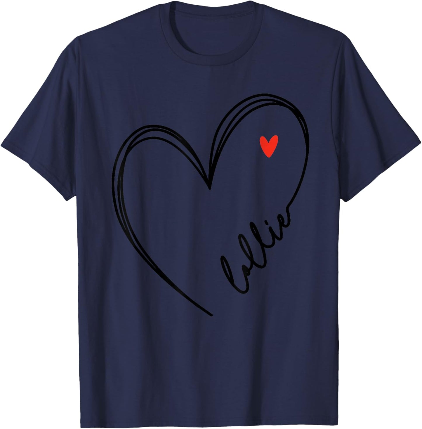 Cute lollie With Heart Girl Women Mom Mother T-Shirt - T-Shirt | Navy