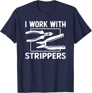 Funny Electrician Art Dad Electronics Engineer Humor T-Shirt - T-Shirt | Navy