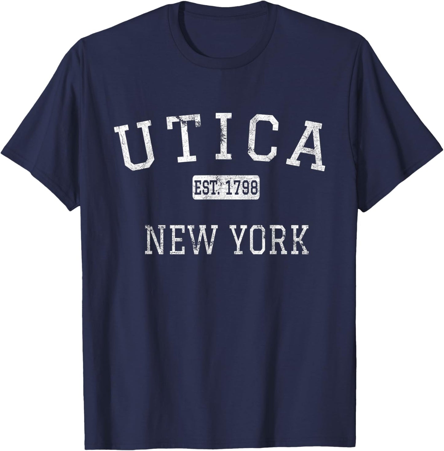Utica New York NY Vintage T-Shirt - T-Shirt | Navy