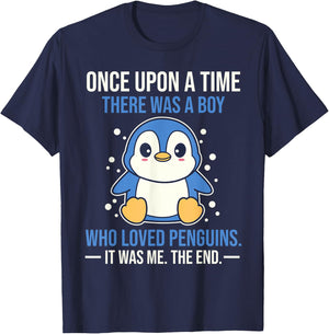 Once There Was A Boy Who Loved Penguins T-Shirt - T-Shirt | Navy