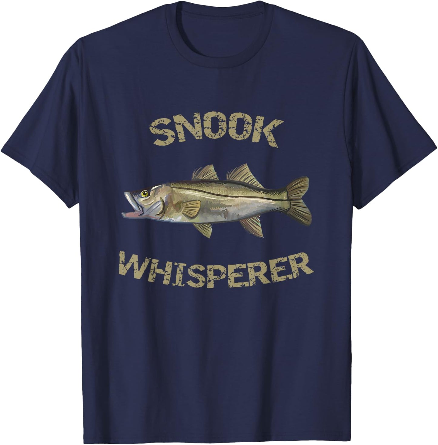 Snook Whisperer | Common Snook Shirt | Florida Fishing Shirt T-Shirt - T-Shirt | Navy