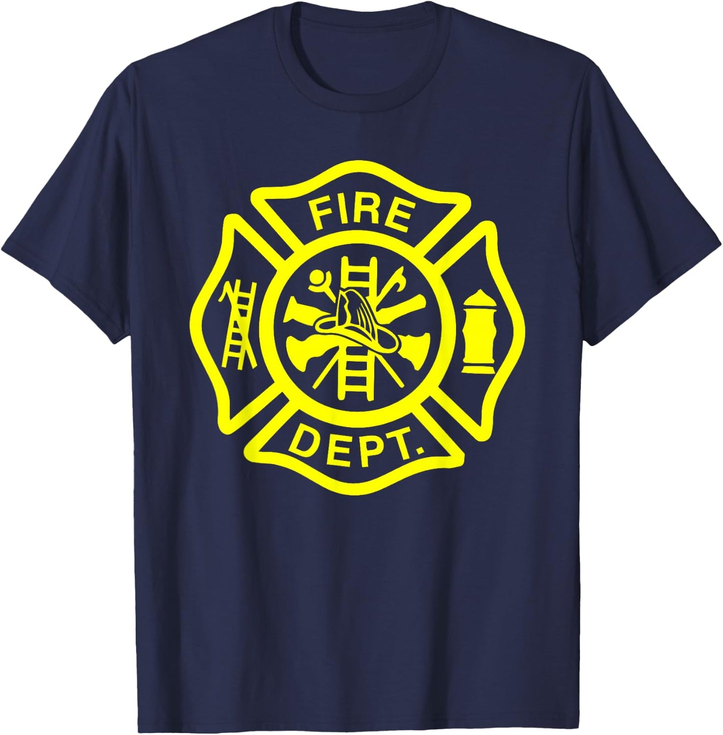 Fire Department Logo Uniform Fireman Symbol Firefighter Gear T-Shirt - T-Shirt | Navy