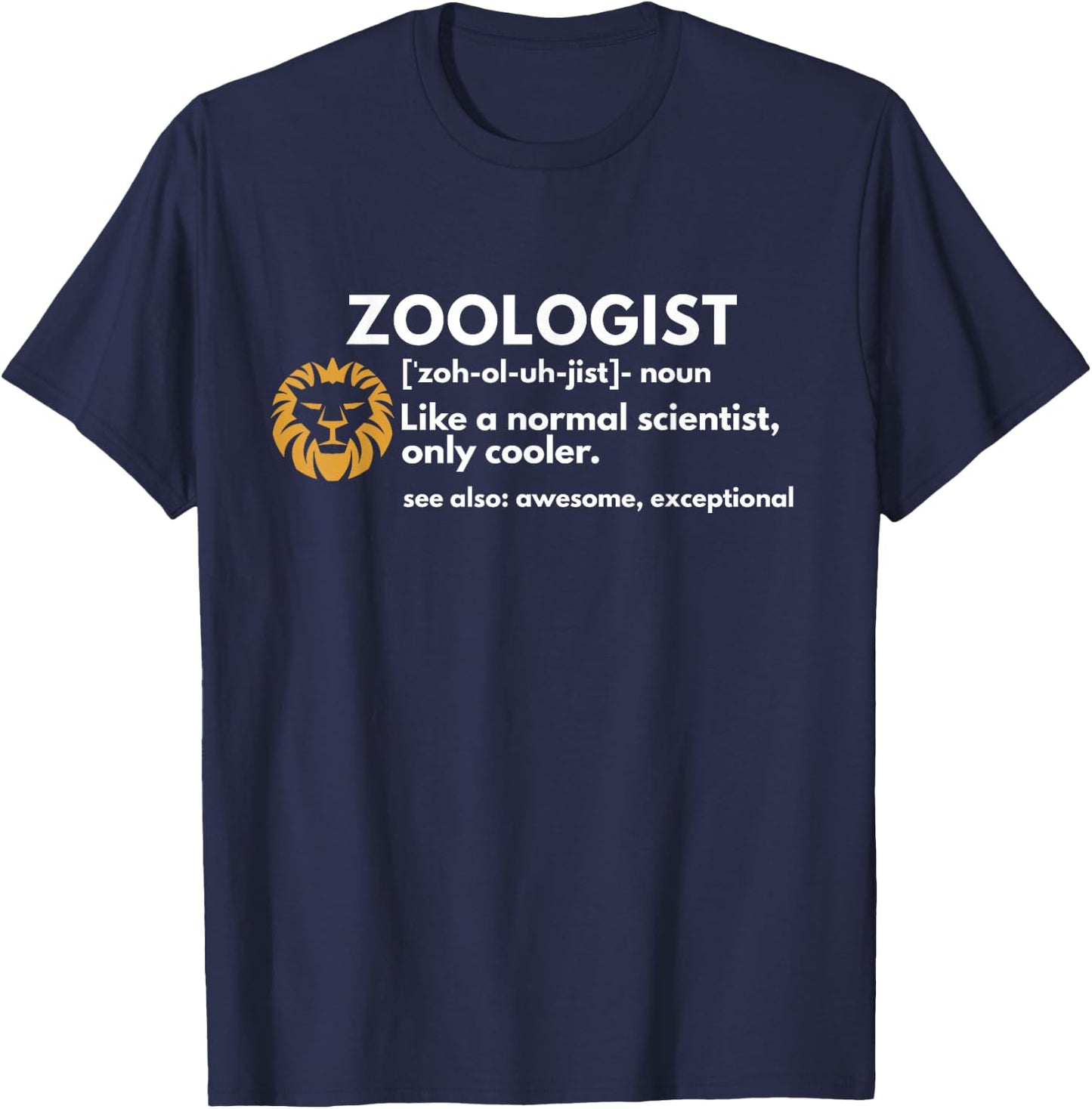 Zoologist Definition Funny Zoology Science Gift T-Shirt - T-Shirt | Navy