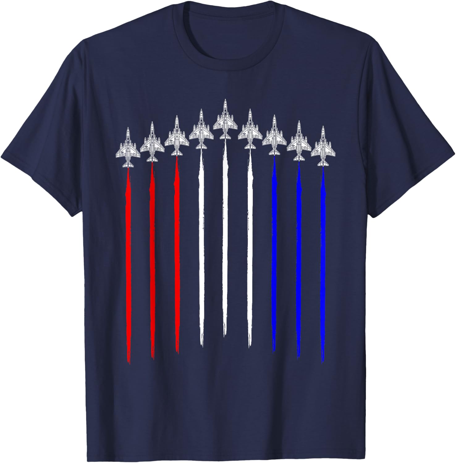 F-4 Phantom Squadron USA Airplane Contrails American Flag F4 T-Shirt - T-Shirt | Navy