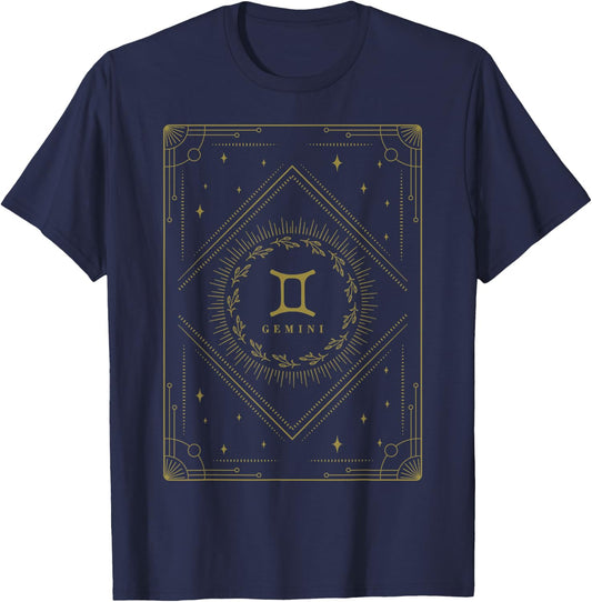 Gemini Horoscope Born May June Birthday Zodiac Sign Gemini T-Shirt - T-Shirt | Navy