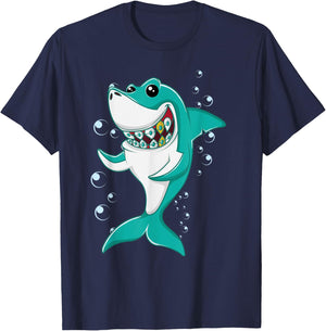 Shark with Braces T-Shirt - T-Shirt | Navy